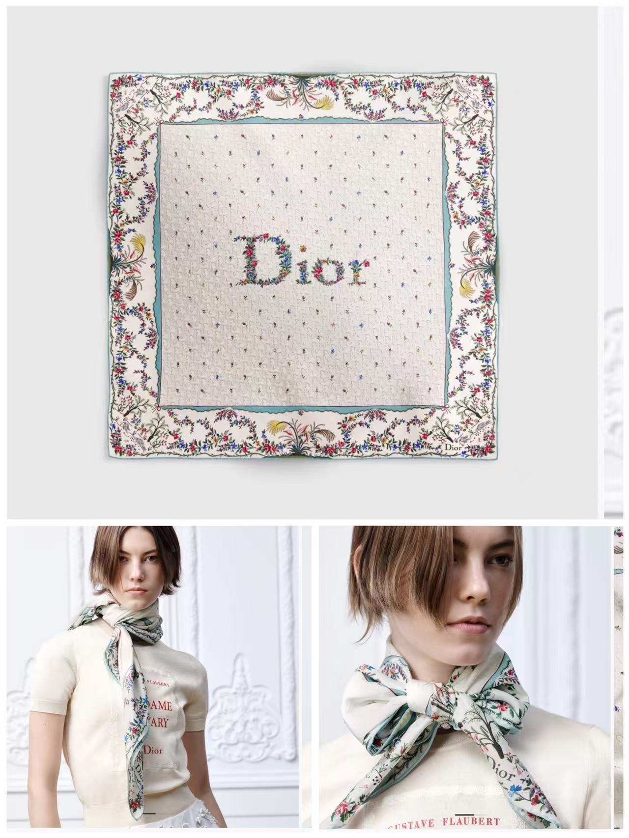🔥上新 高版本Dior [太阳]ZG2026最新款方巾饰以 Christian 印花[嘴唇]点缀以充满诗情画意的 设计符