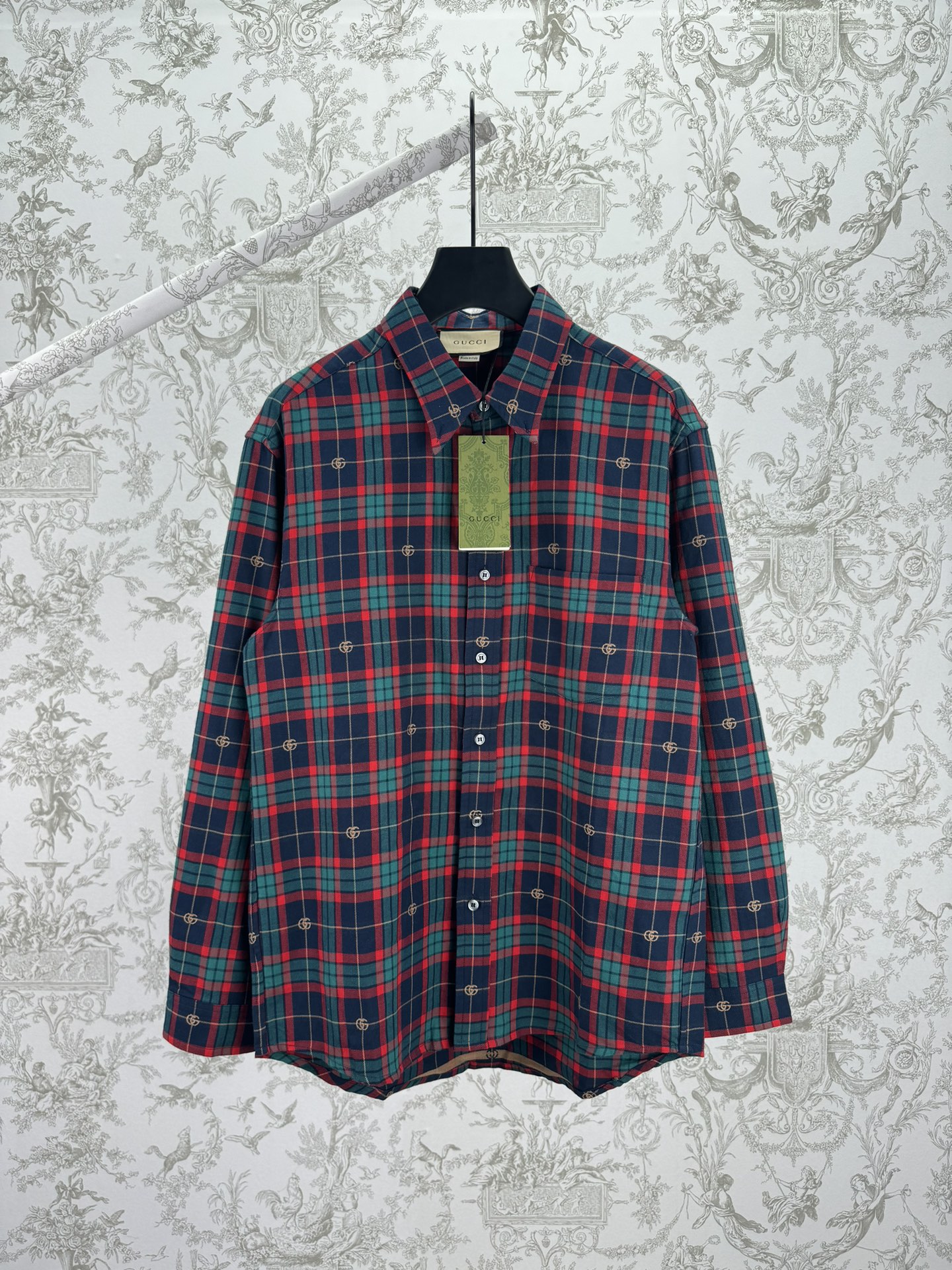 NO:570354,G's 25ss new Scottish plaid long-sleeved shirt decorated with brand's classic letter embroidery, same style for men and women, high version, code number 46.48.50.52.,,gucci,shirts,alexander wang19860909G家25ss新款苏格兰格纹长袖衬衫 饰有品牌经典字母刺绣 男女同款 高版本 码数46.48.50.52.,,gucci,shirts,alexander wang,Men's clothing