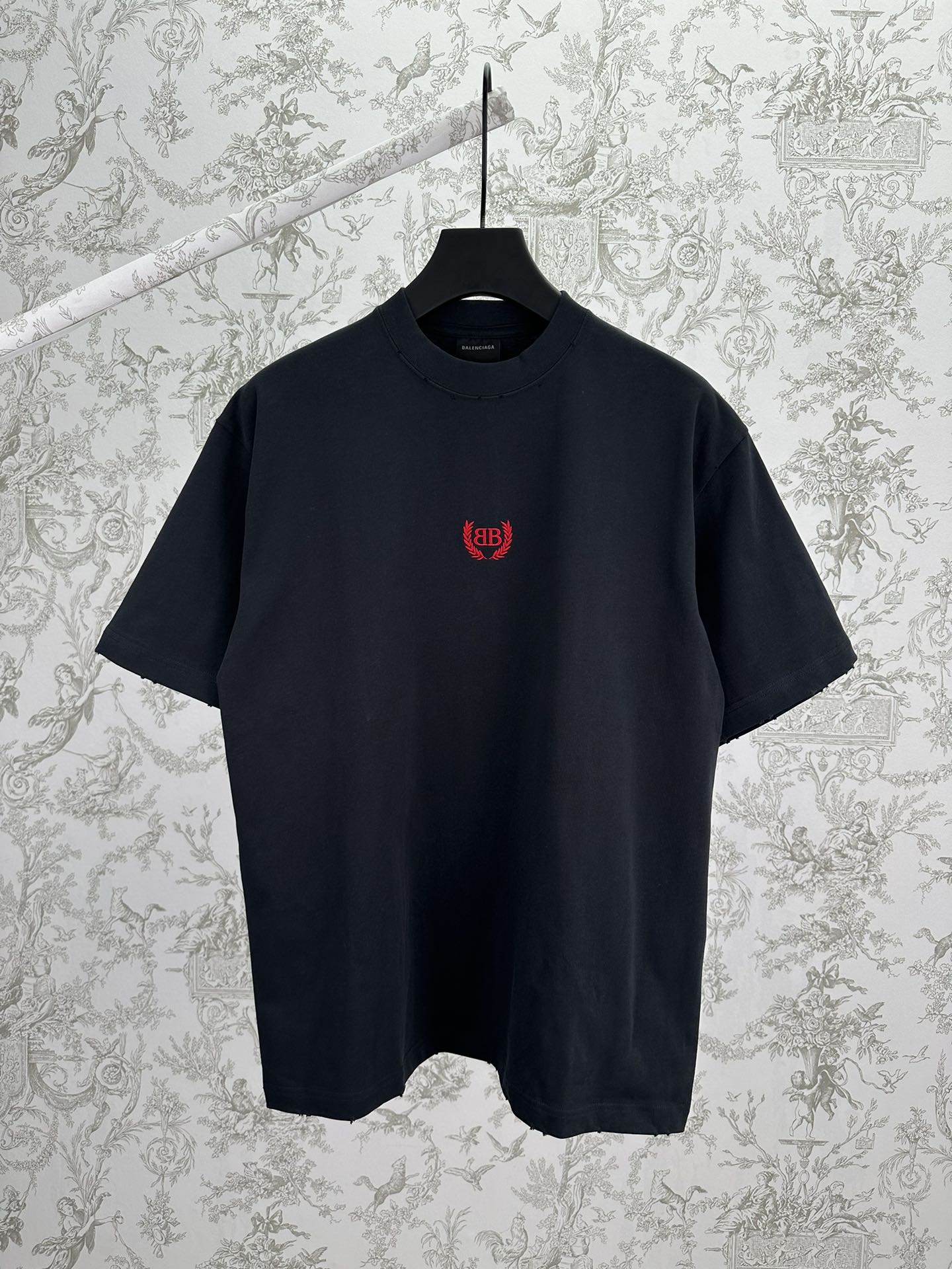 P130 París 25ss nuevo camiseta de corte holgado con bordado de letras en el pecho unisex Tallas: XS.S.M.L.