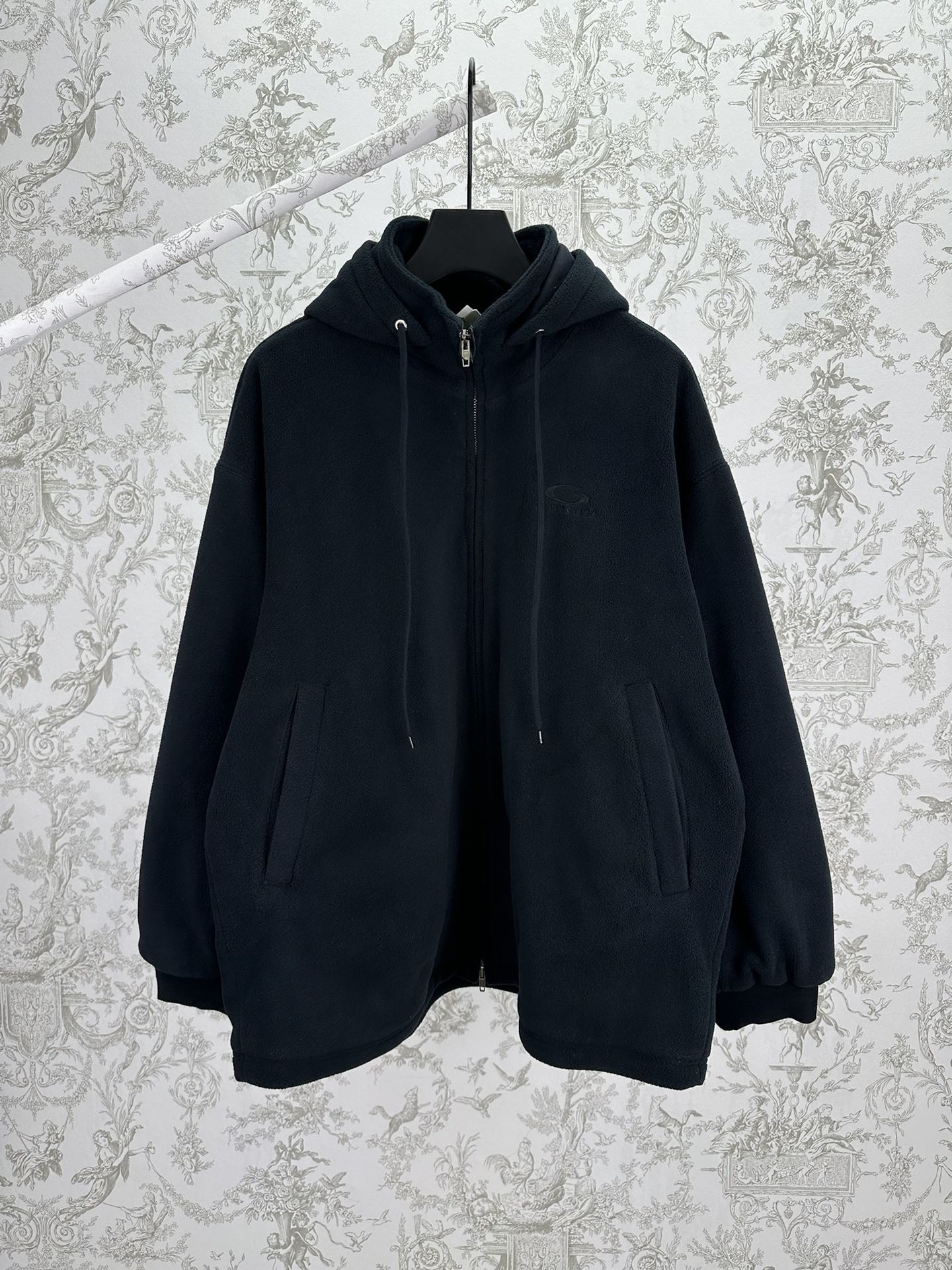 P310 París 25ss nuevo bordado de doble cremallera sudadera de forro polar con capucha corte holgado versión alta para h…