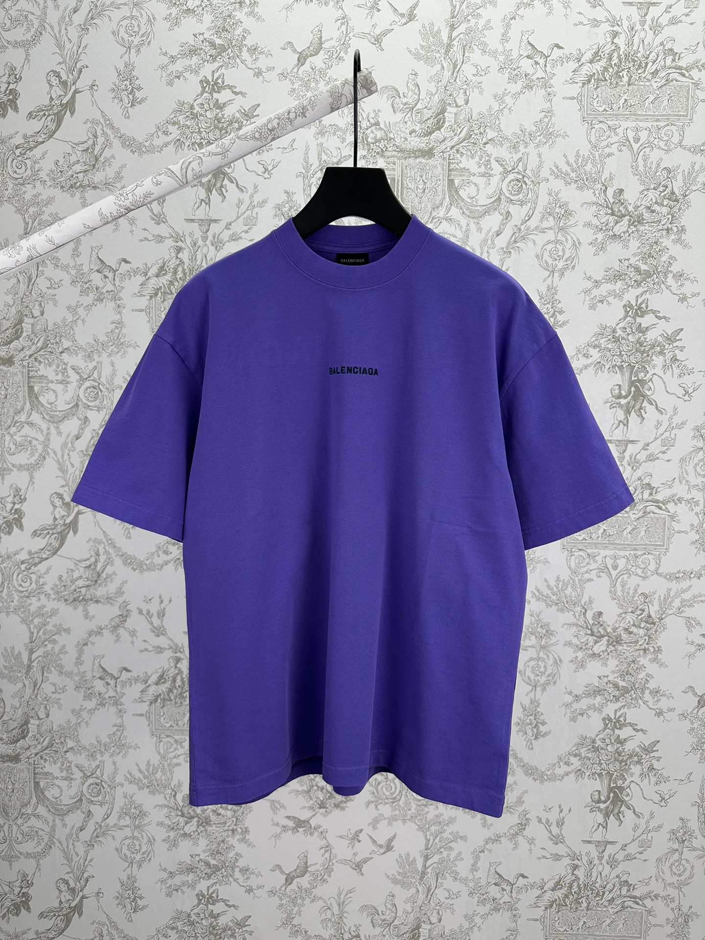 P130 París 25ss Nuevo BALENCIAGA BACK Camiseta de talla mediana, tejido de punto liso, cuello redondo, manga corta, bor…