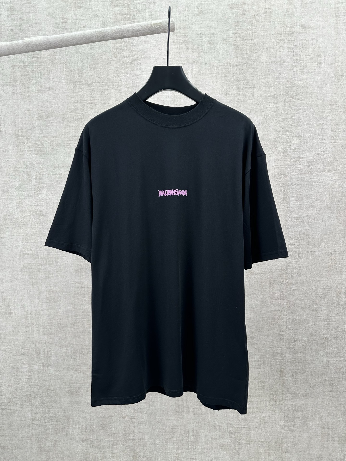P135 París 26ss nueva camiseta de manga corta de punto liso, con obra de arte DIY Balenciaga en la parte delantera y tr…