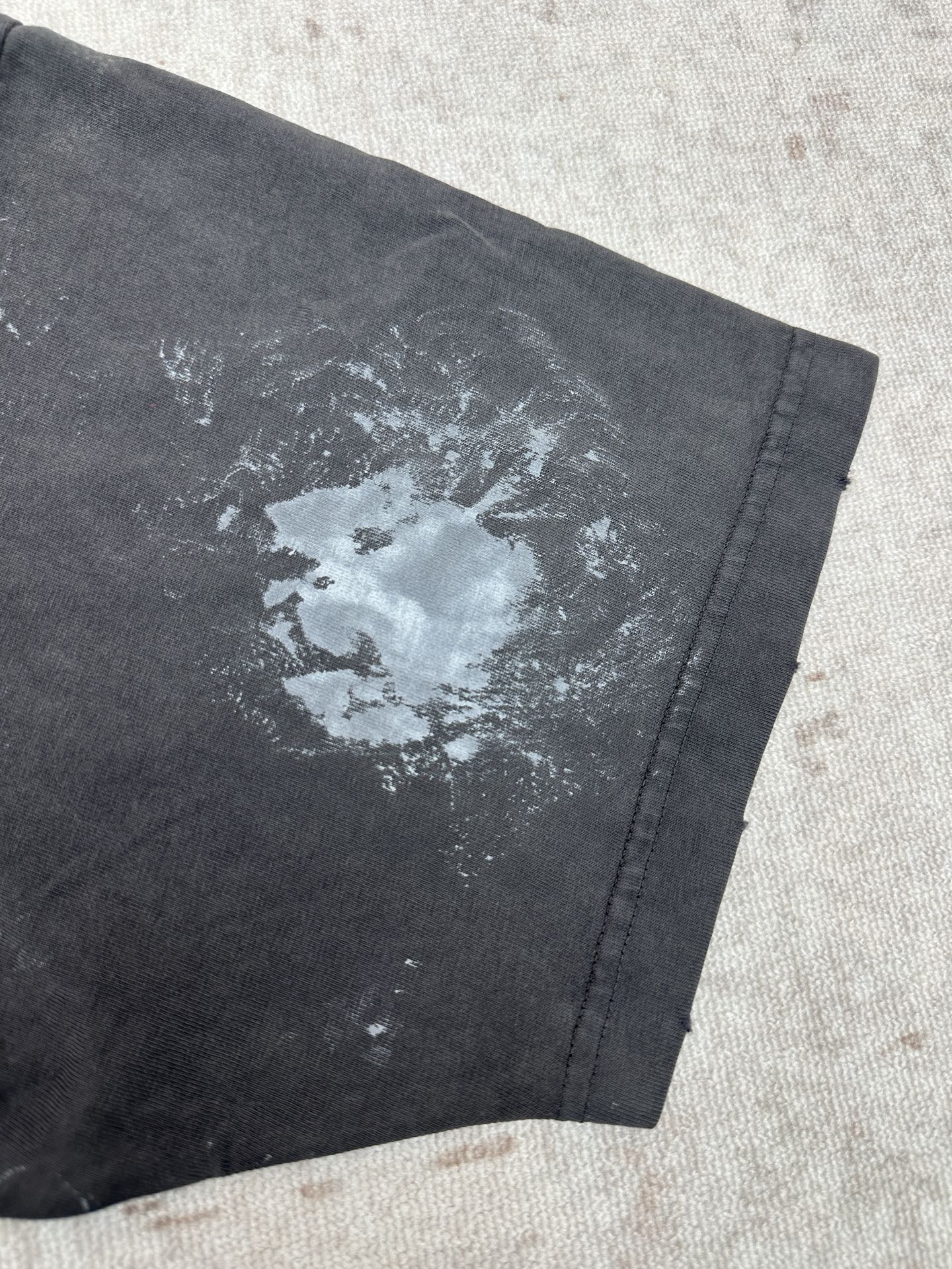 Balenciaga 巴黎 25ss春夏新款前后字母logo刺绣水洗做旧油漆泼墨涂鸦泥染T恤