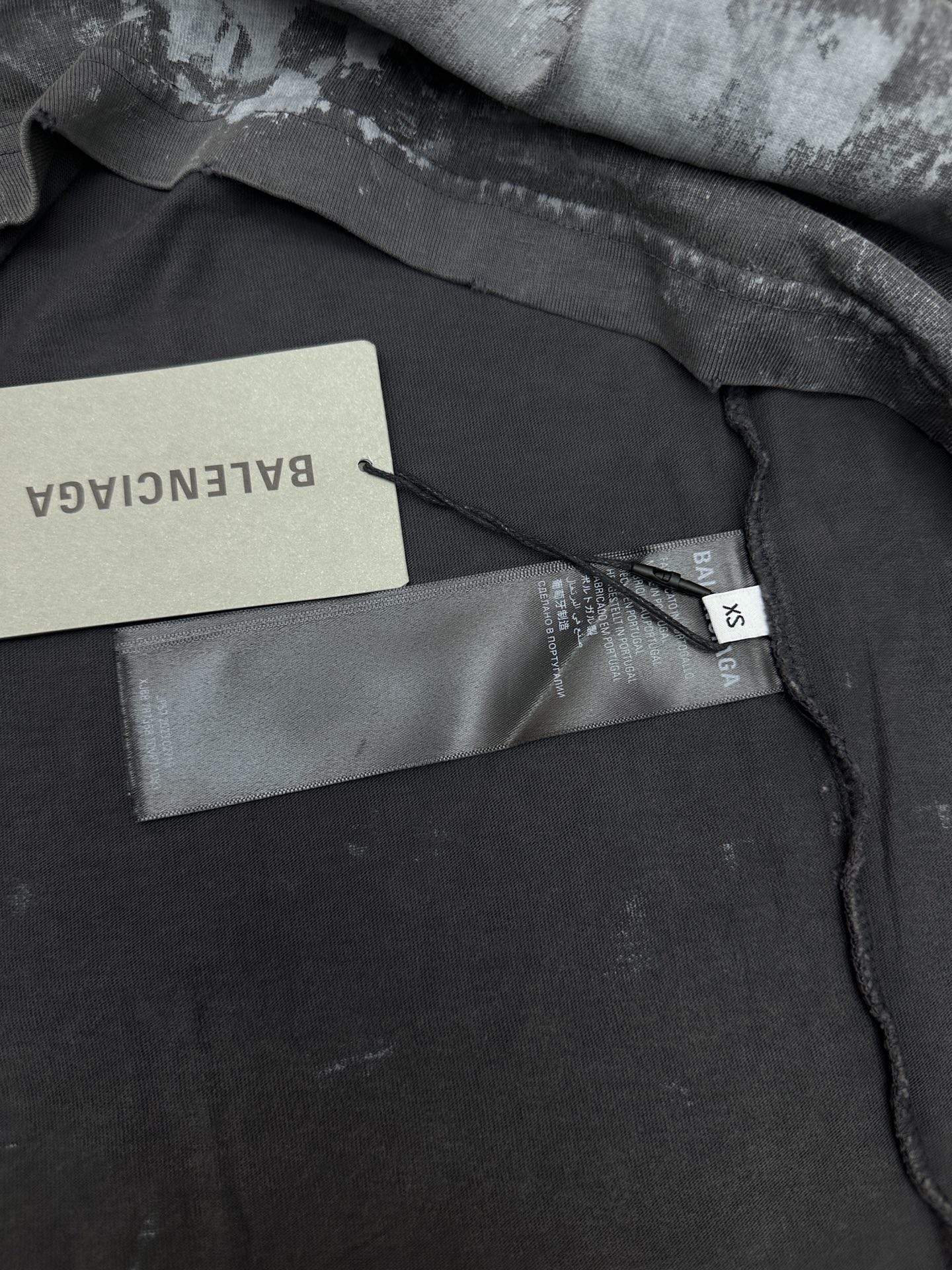 Balenciaga 巴黎 25ss春夏新款前后字母logo刺绣水洗做旧油漆泼墨涂鸦泥染T恤