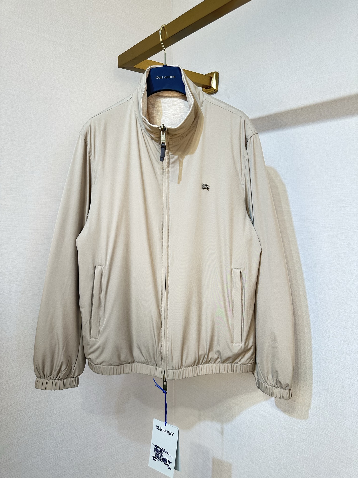 P465 Chaqueta Harrington reversible de algodón Burberry color liso talla hombre: 48.50.52.54.56