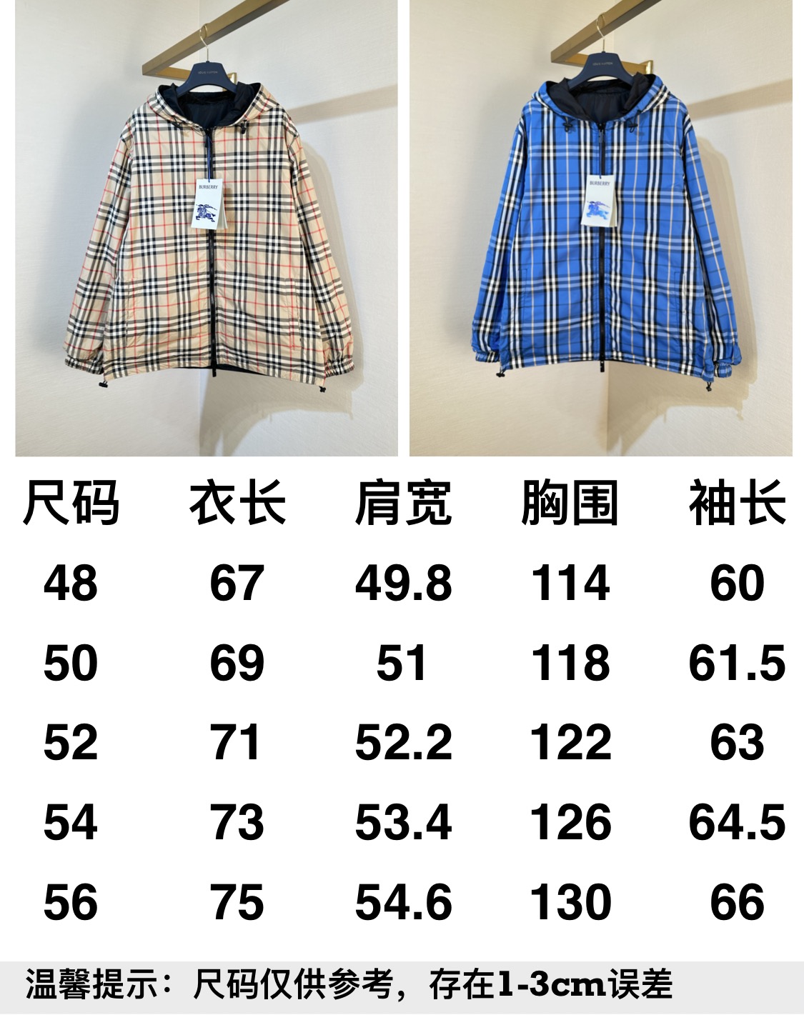 Tabla de tallas de Burberry