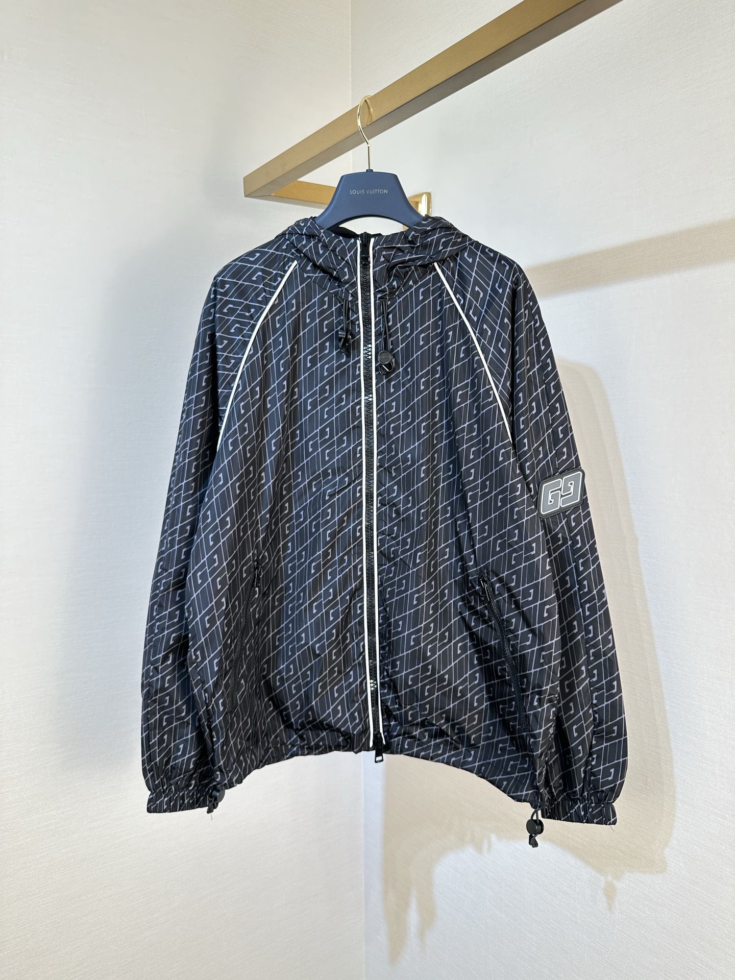 P310 G Home Chaqueta de manga larga con cremallera y capucha con estampado integral para hombre, color negro, número de…