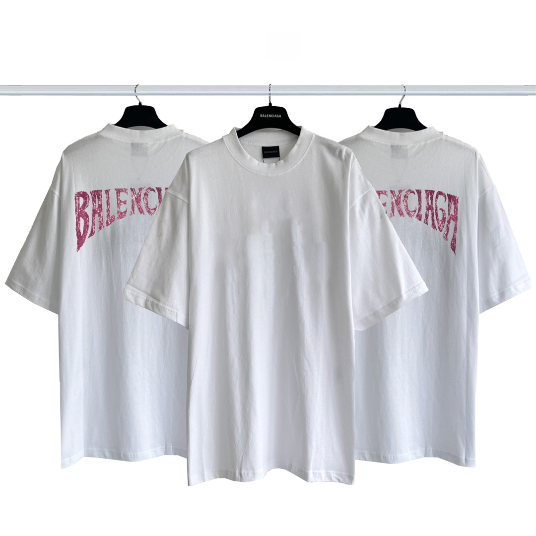 Best Replica
 Balenciaga Clothing T-Shirt Printing Combed Cotton Short Sleeve