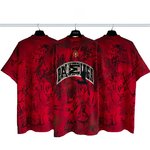 Balenciaga Clothing T-Shirt Red Embroidery Short Sleeve P18523