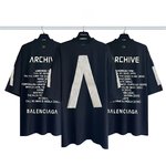 Balenciaga Buy Clothing T-Shirt Black Printing Combed Cotton Short Sleeve