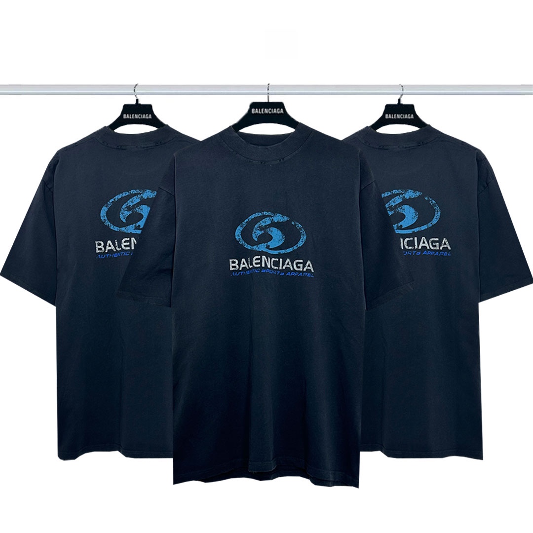 Balenciaga Clothing T-Shirt Printing Combed Cotton Short Sleeve