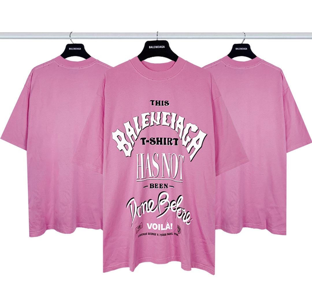 Balenciaga Clothing T-Shirt Buy best quality Replica
 Doodle Pink Printing Combed Cotton Short Sleeve