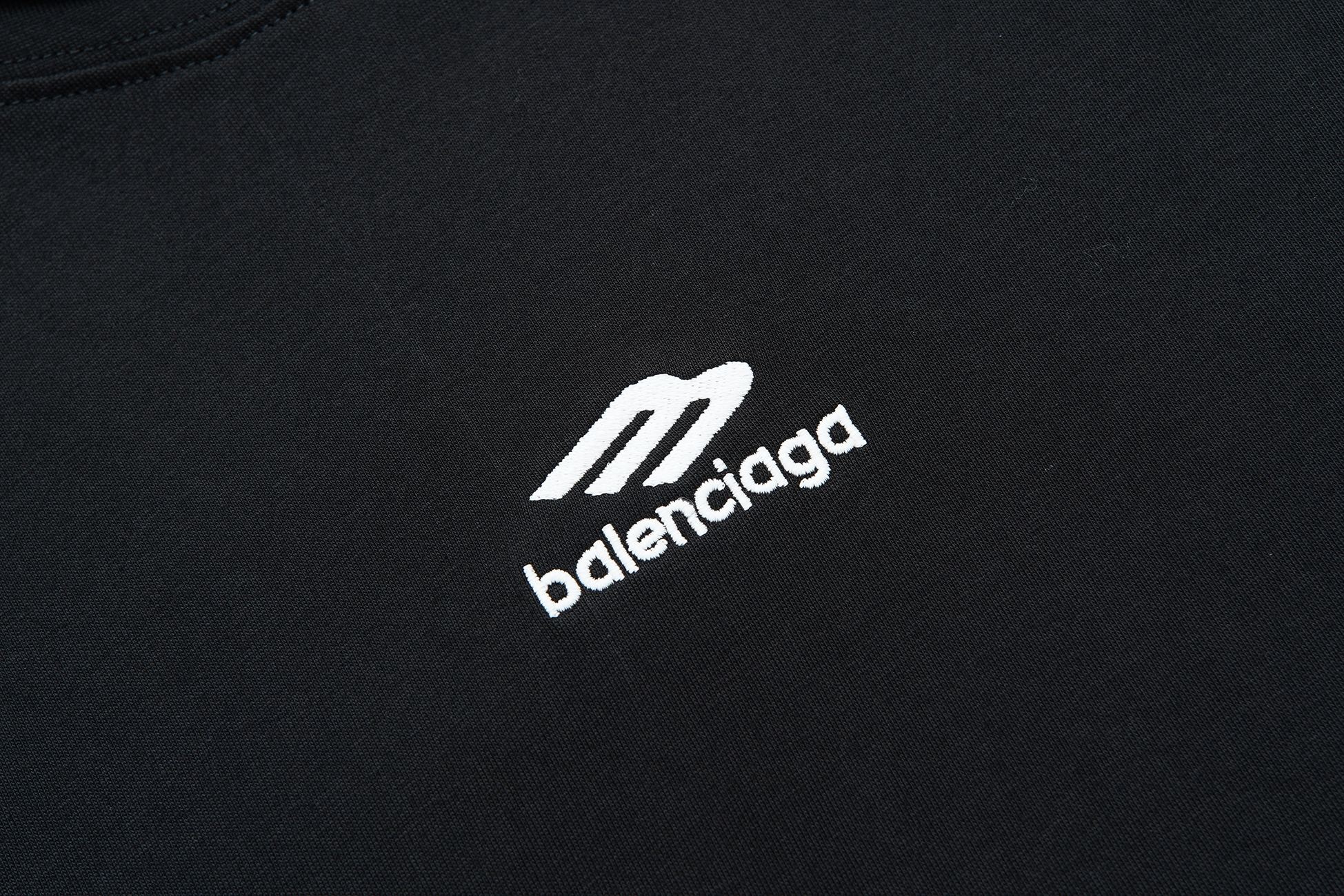 Balenciaga/巴黎世家滑雪系列3M刺绣联名长袖卫衣 黑色