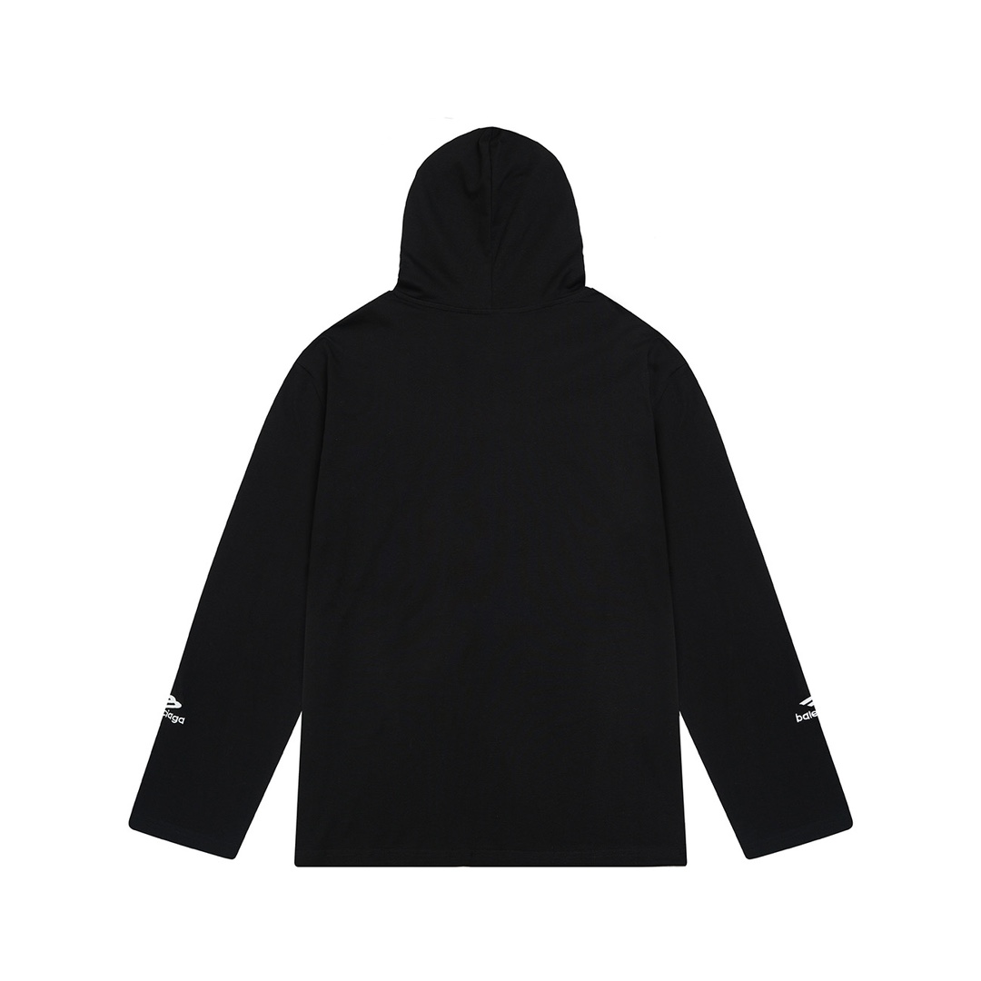 Balenciaga/巴黎世家滑雪系列3M刺绣联名长袖卫衣 黑色