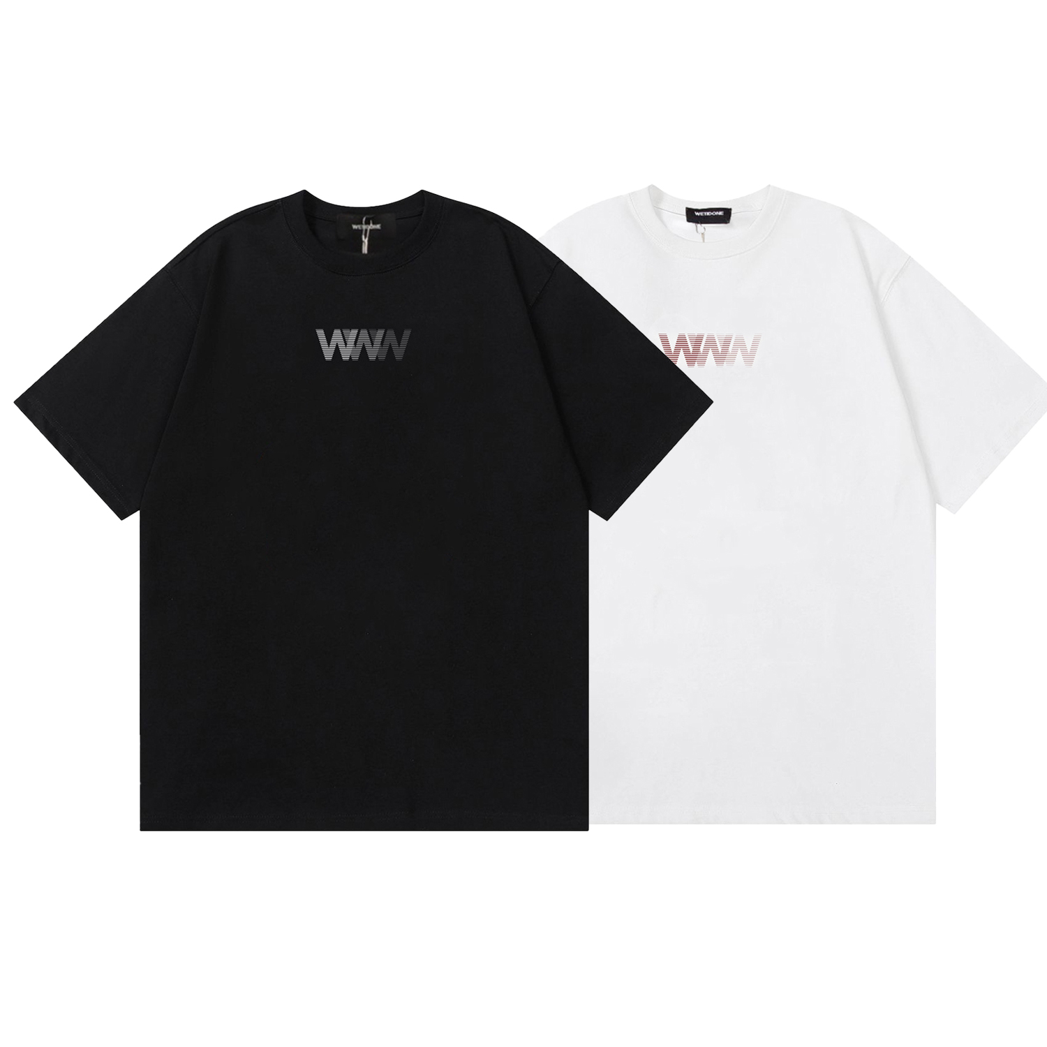 WE11DONE Camiseta de Manga Corta con Estampado de Letras para Hombre y Mujer