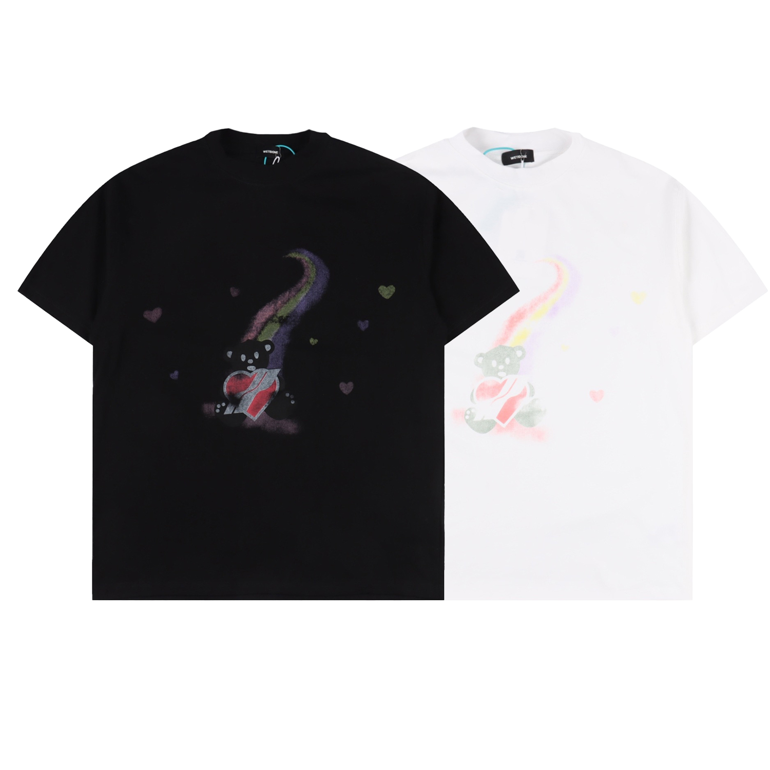 WE11DONE Rainbow Heart Bear Print Short Sleeve T-Shirt for Men and Women 2 o 1ip3ovkpbdfmks13nqrh7b7j0