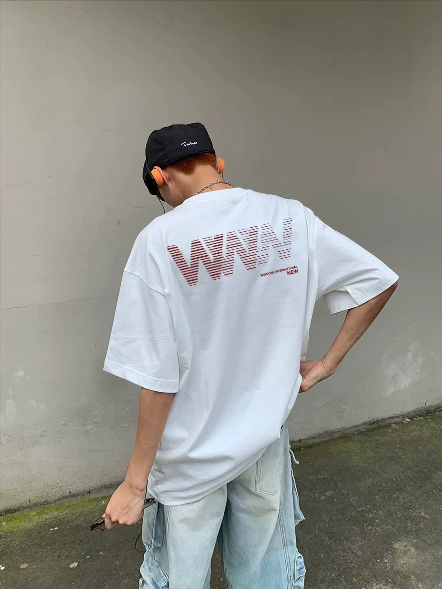 WE11DONE T-shirt met Logo Print - Casual Katoen, Zwart/Wit, XS-L