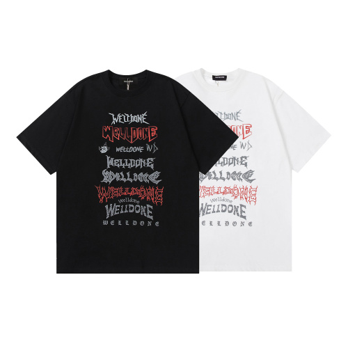 WE11DONE Men's Graphic Print Short Sleeve Cotton T-Shirt 1 WE11DONE Men's Graphic Print Short Sleeve Cotton T-Shirt