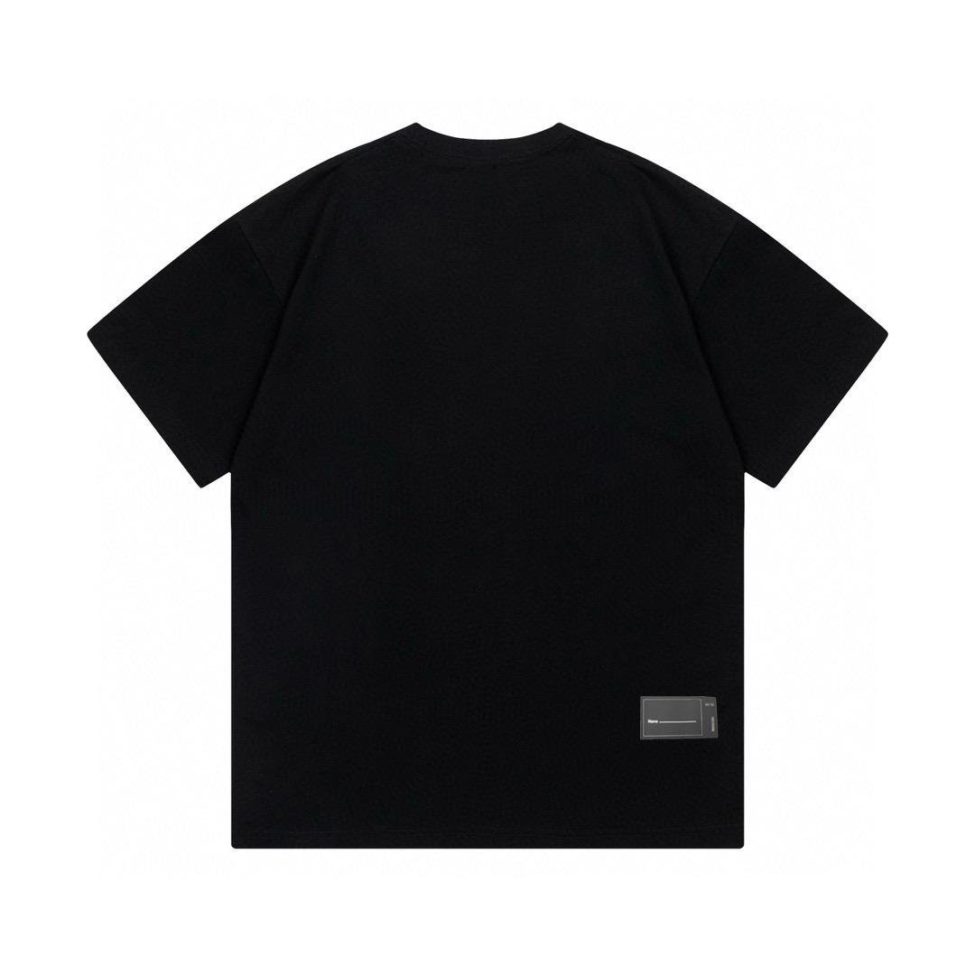 WE11DONE Unisex Cotton T-Shirt with W Letter Print - Black/White 4 o 1iqibdgrg1ktk14s7ll81rtlsdp2