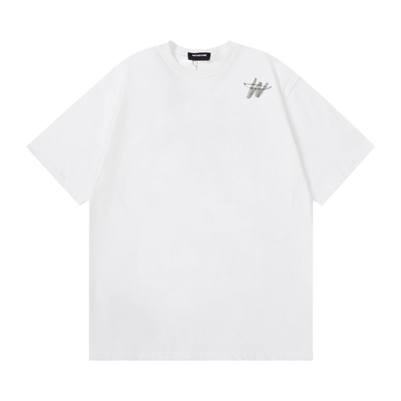 WE11DONE Unisex Cotton T-Shirt with W Letter Print - Black/White 5 o 1iqibdj3g17u112fiujp26ji2i3