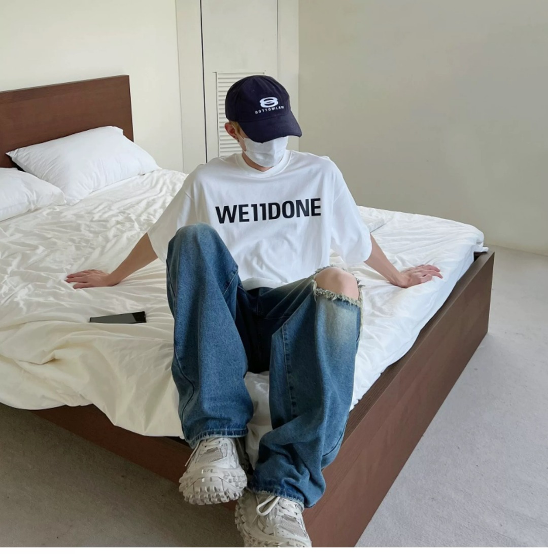 WE11DONE Men's/Women's Graphic Print Cotton Short Sleeve T-Shirt - Relaxed Fit 2 o 1ir3tmlf1qou3v4er31v8ivk1