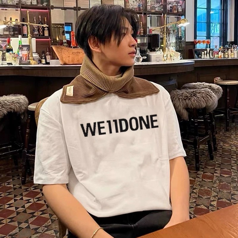 WE11DONE Men's/Women's Graphic Print Cotton Short Sleeve T-Shirt - Relaxed Fit 4 o 1ir3tmof0ukc1out1dcrflq60f8