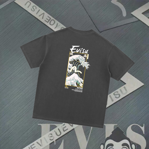 EVISU Wave Print Crew Neck T-Shirt - Casual, Comfortable, and Stylish 1 EVISU Wave Print Crew Neck T-Shirt – Casual, Comfortable, and Stylish