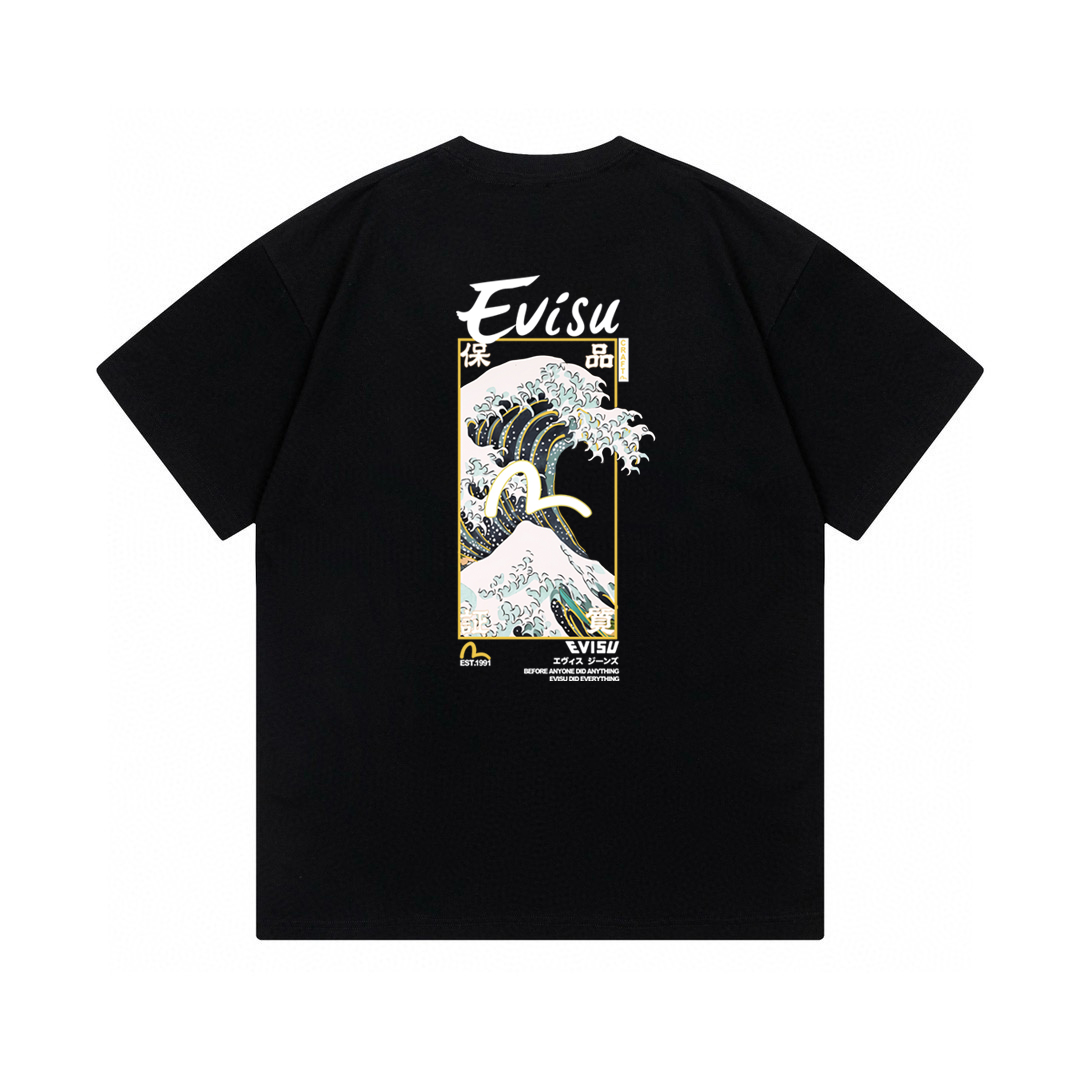 Evisu Camiseta Estampada Ola Marina para Hombre, Cómoda y Transpirable 4 o 1itui06n419ce1v854921u6didh1