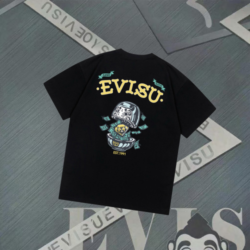 EVISU חולצת טי שירט שרוול קצר עם הדפס לוגו יהלום ודולרים, יוניסקס 1 EVISU חולצת טי שירט שרוול קצר עם הדפס לוגו יהלום ודולרים, יוניסקס