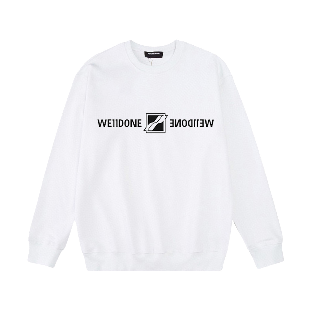 W887#P90💰
▪️WE11DONE  -新款 幻化字母印花高街潮牌美式宽松圆领卫衣男女情侣款

▪️Size：XS、S、M、L

▪️Color：黑色、白色

高版本重磅420g纯棉毛圈面料，配置齐全，全套定制的YUAN版辅料，包装袋原版标签，每个款的编码颜色都和实物对应，原版主唛➕We11吊牌➕防伪洗水唛➕防盗扣➕新款We11包装袋。 妥妥的高版本长袖卫衣。纹理清晰，质感满满，同缸定染1&times;1无色差精密纯棉螺纹，层搭叠穿，自留好货，强烈推荐~所有的辅料全部原版定制，百分百重工好货，精工立体裁剪，宽松的版型，强烈推荐~