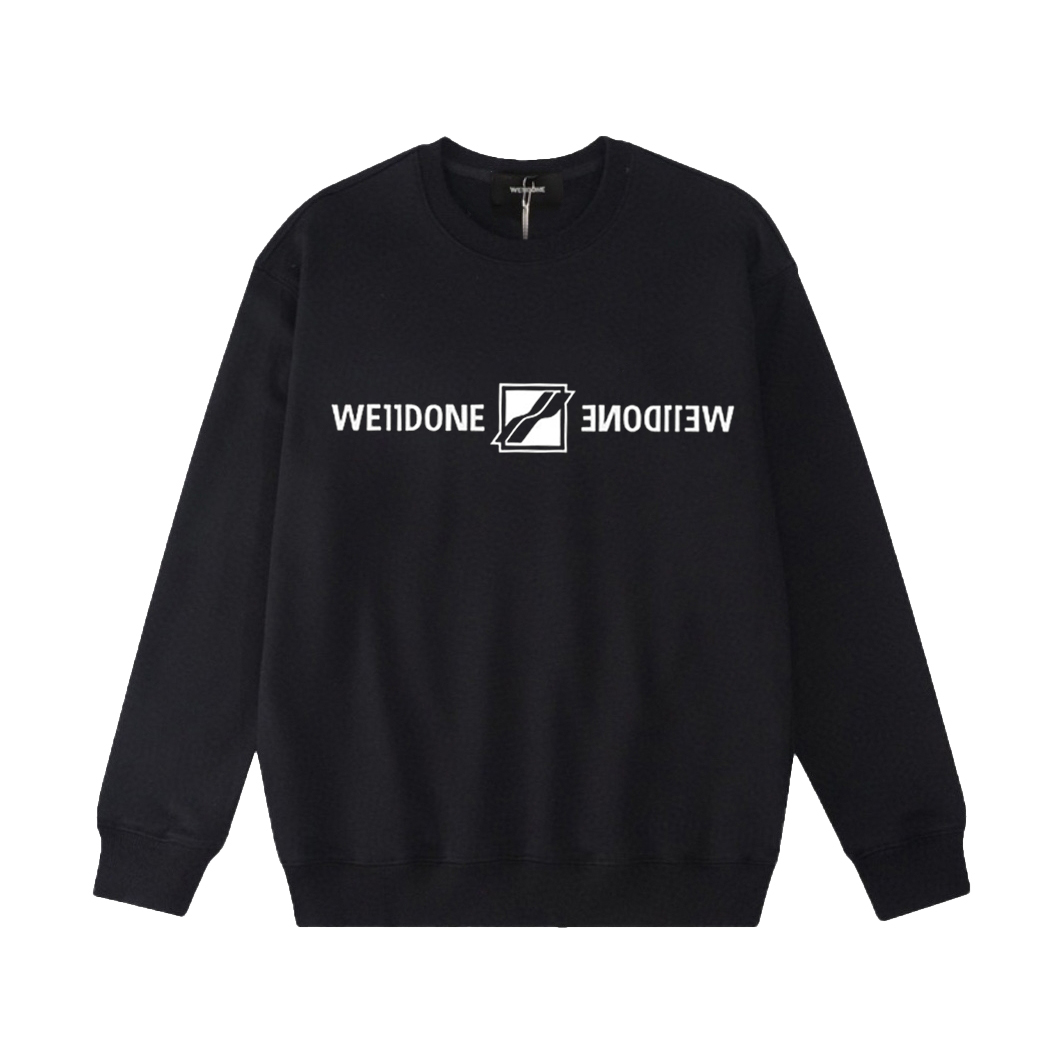 W887#P90💰
▪️WE11DONE  -新款 幻化字母印花高街潮牌美式宽松圆领卫衣男女情侣款

▪️Size：XS、S、M、L

▪️Color：黑色、白色

高版本重磅420g纯棉毛圈面料，配置齐全，全套定制的YUAN版辅料，包装袋原版标签，每个款的编码颜色都和实物对应，原版主唛➕We11吊牌➕防伪洗水唛➕防盗扣➕新款We11包装袋。 妥妥的高版本长袖卫衣。纹理清晰，质感满满，同缸定染1&times;1无色差精密纯棉螺纹，层搭叠穿，自留好货，强烈推荐~所有的辅料全部原版定制，百分百重工好货，精工立体裁剪，宽松的版型，强烈推荐~