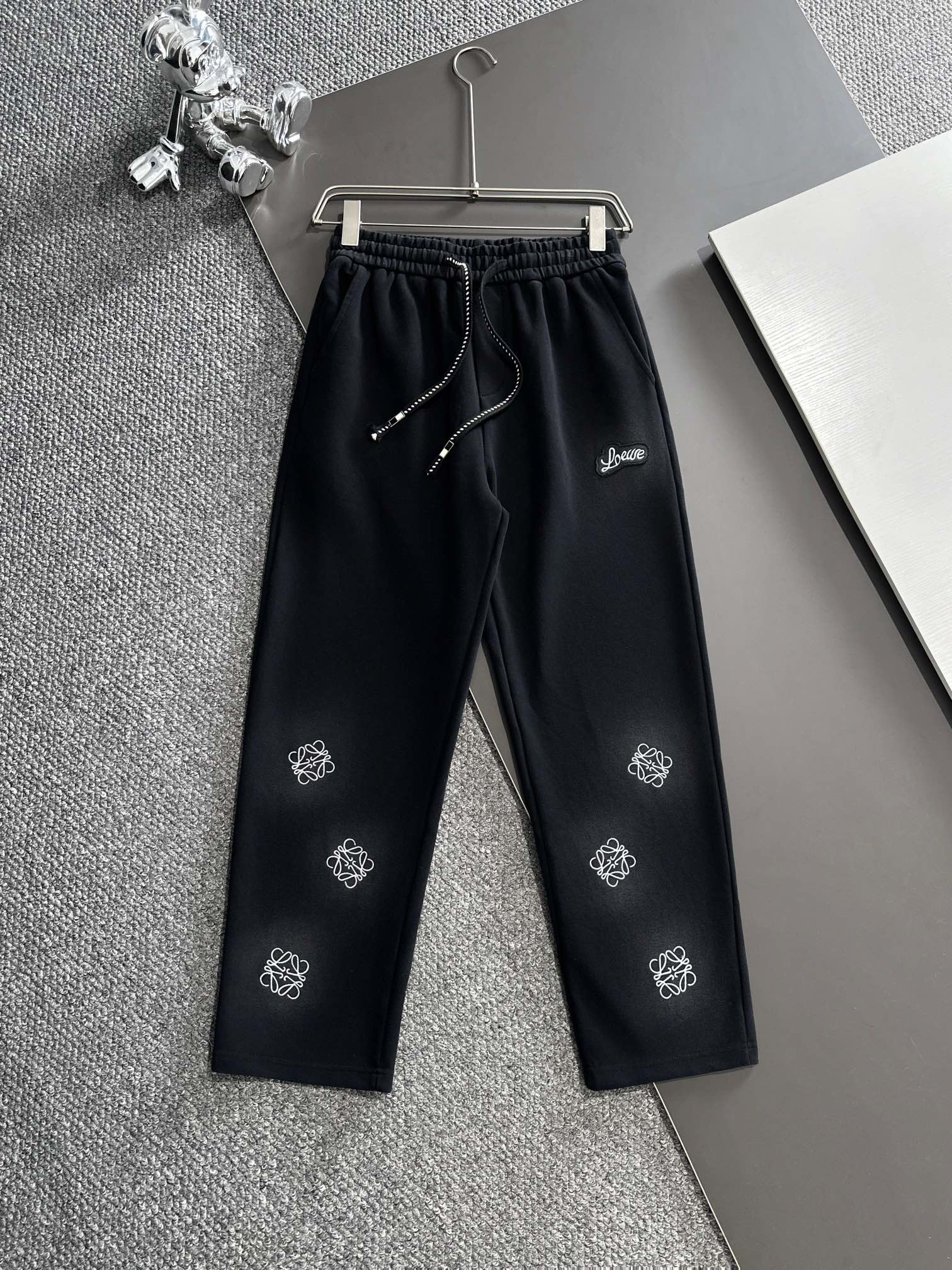 Loewe Clothing Pants & Trousers Black Embroidery Fall/Winter Collection Vintage Casual