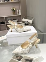 Dior Shoes High Heel Pumps Sandals Unsurpassed Quality
 Embroidery Genuine Leather Sheepskin Spring/Summer Collection Oblique