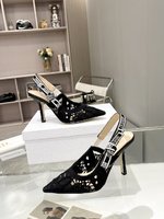 Dior Shoes High Heel Pumps Sandals Replica For Cheap
 Embroidery Genuine Leather Sheepskin Spring/Summer Collection Oblique