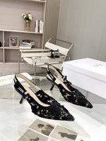 Dior AAAAA
 Shoes High Heel Pumps Sandals Embroidery Genuine Leather Sheepskin Spring/Summer Collection Oblique