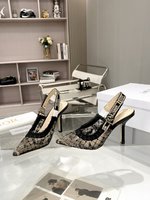 From China
 Dior Top
 Shoes High Heel Pumps Sandals Embroidery Genuine Leather Sheepskin Spring/Summer Collection Oblique