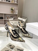 Dior Wholesale
 Shoes High Heel Pumps Sandals Embroidery Genuine Leather Sheepskin Spring/Summer Collection Oblique