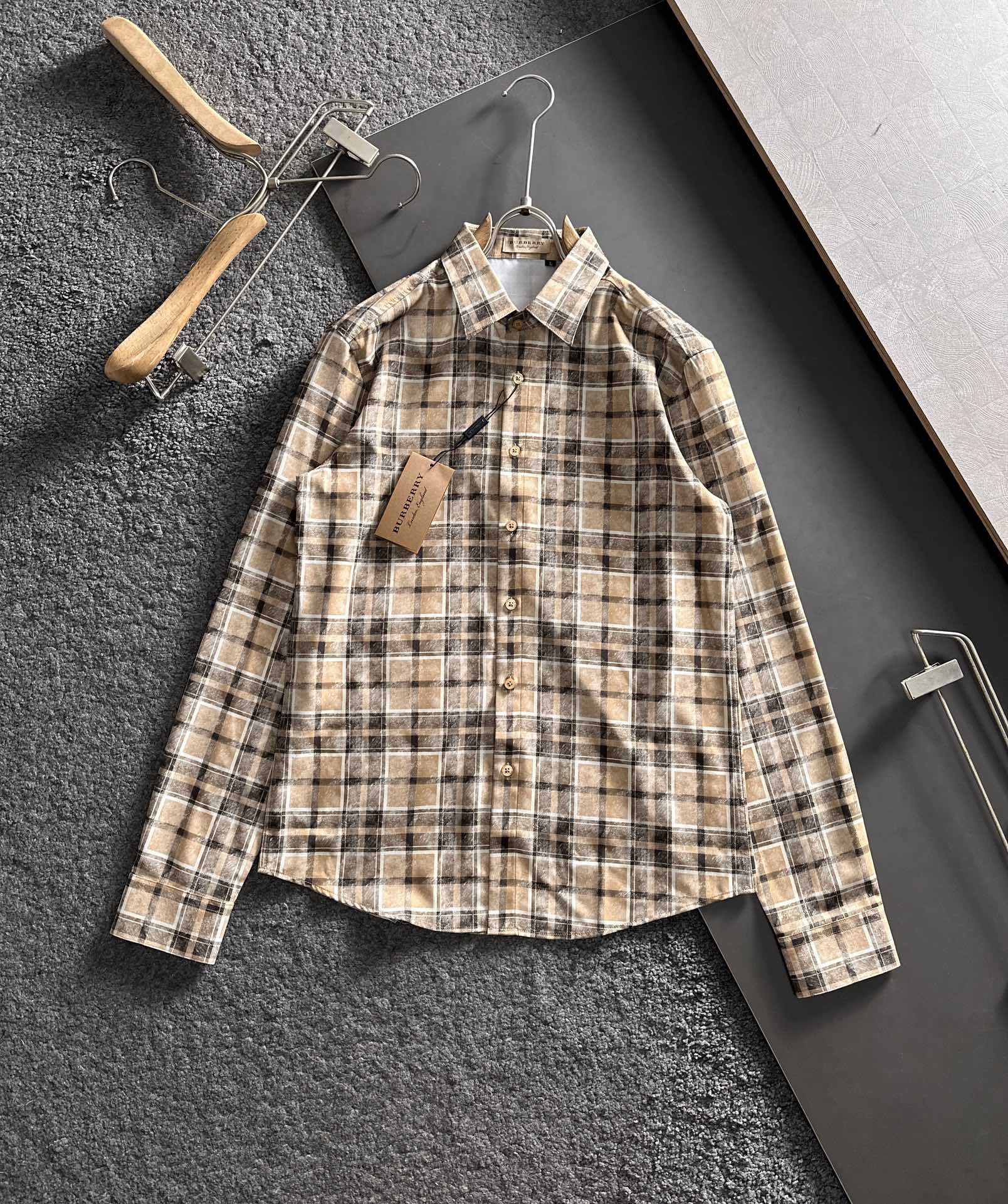 Burberry Clothing Shirts & Blouses Lattice Cotton Spring Collection Fashion Long Sleeve