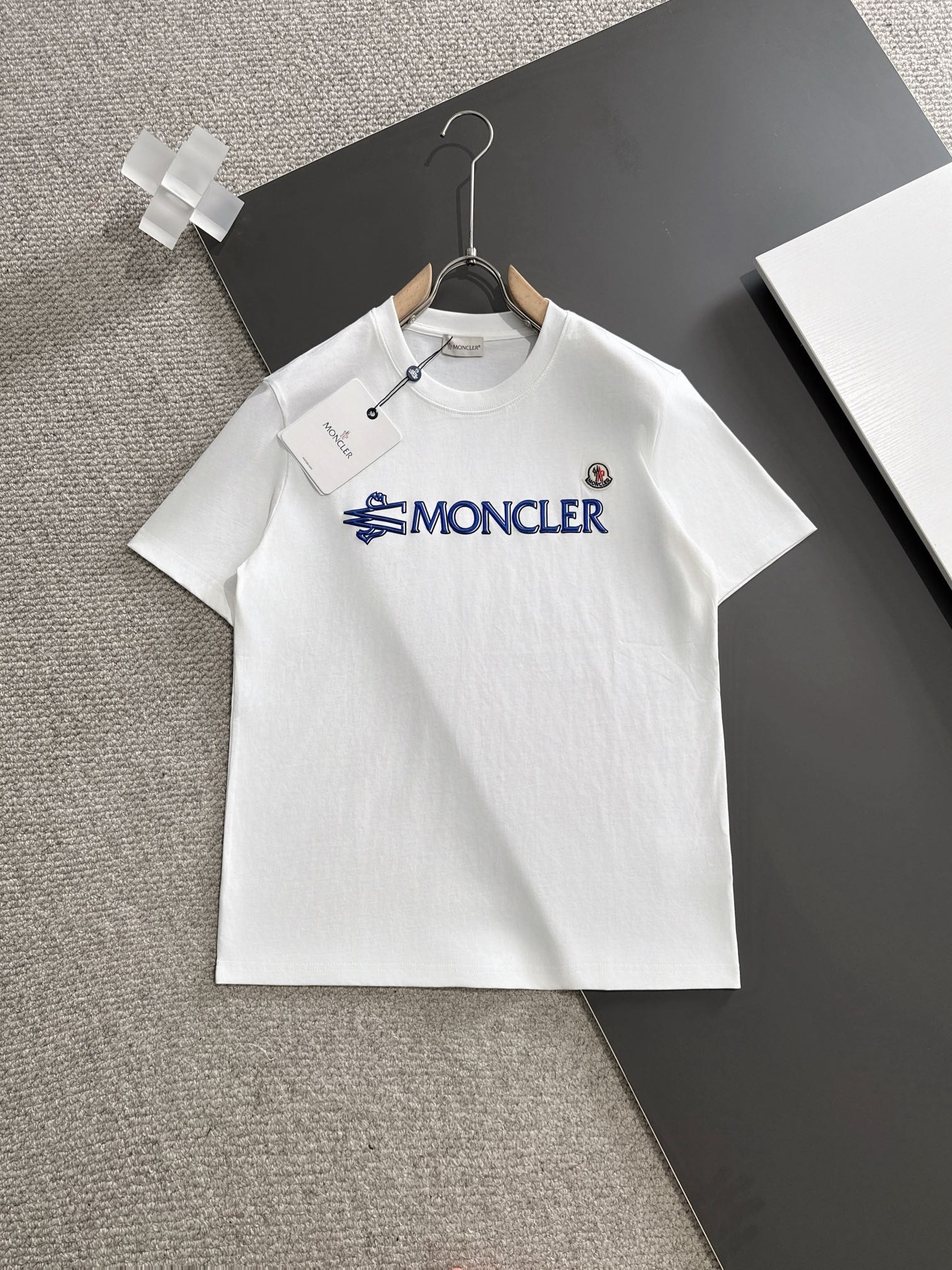 Moncler Buy Clothing T-Shirt Black White Spring/Summer Collection Fashion Short Sleeve