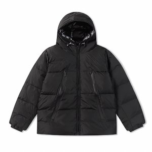Moncler AAA Clothing Down Jacket Black White Embroidery Down Nylon Duck Hooded Top