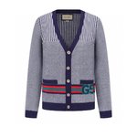 Gucci Clothing Cardigans Knit Sweater Sweatshirts Grey Unisex Cotton Knitted Knitting Wool