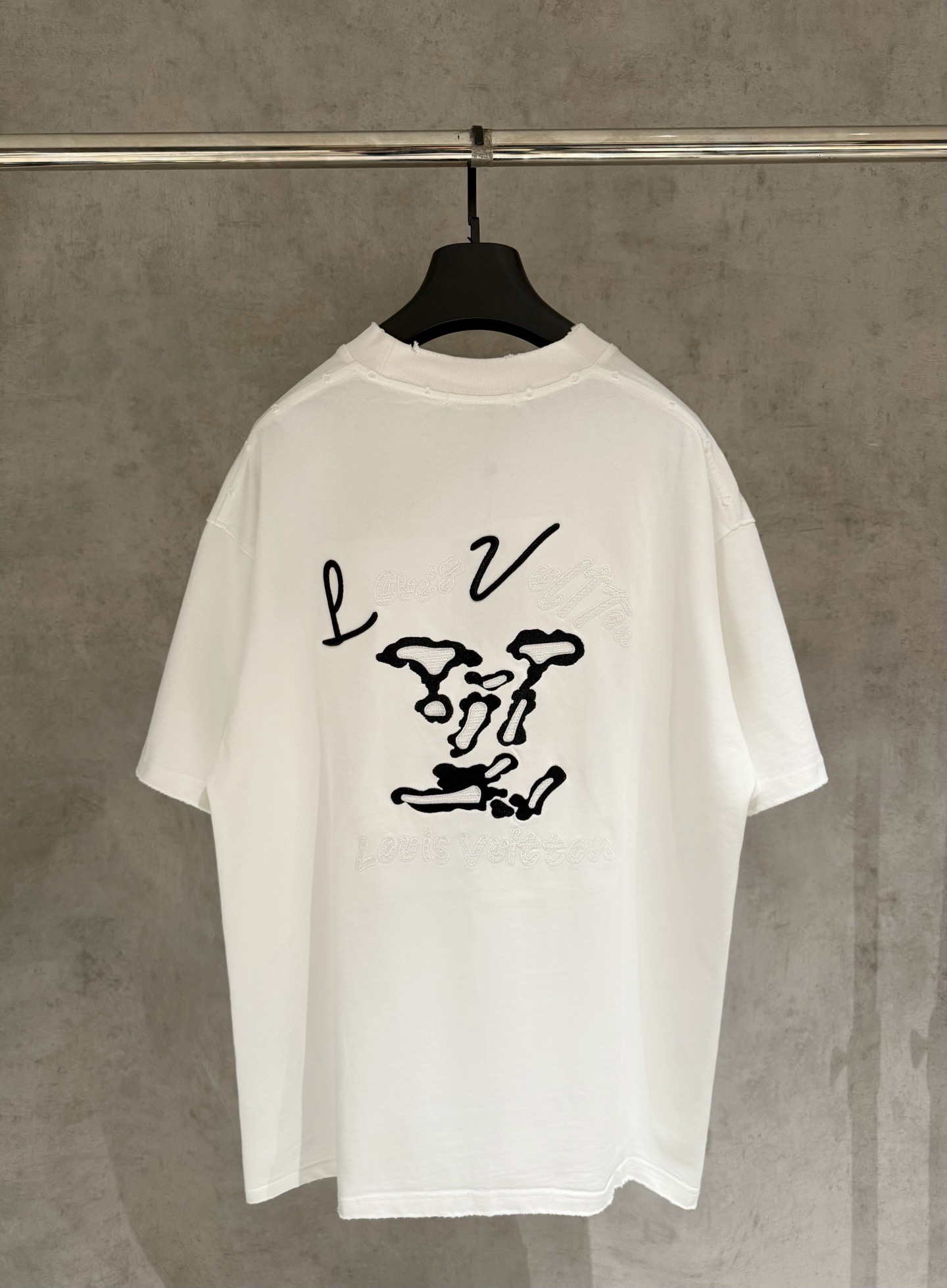 LV Sketch Logo Embroidery Tee