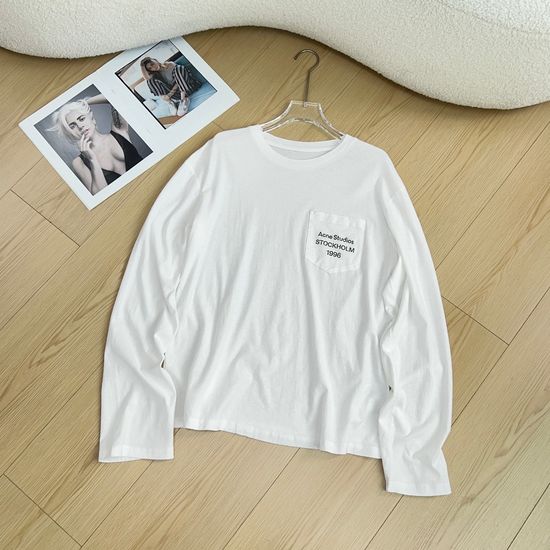 T-shirt à Manches Longues Acne Studios 1996 en Coton et Lin