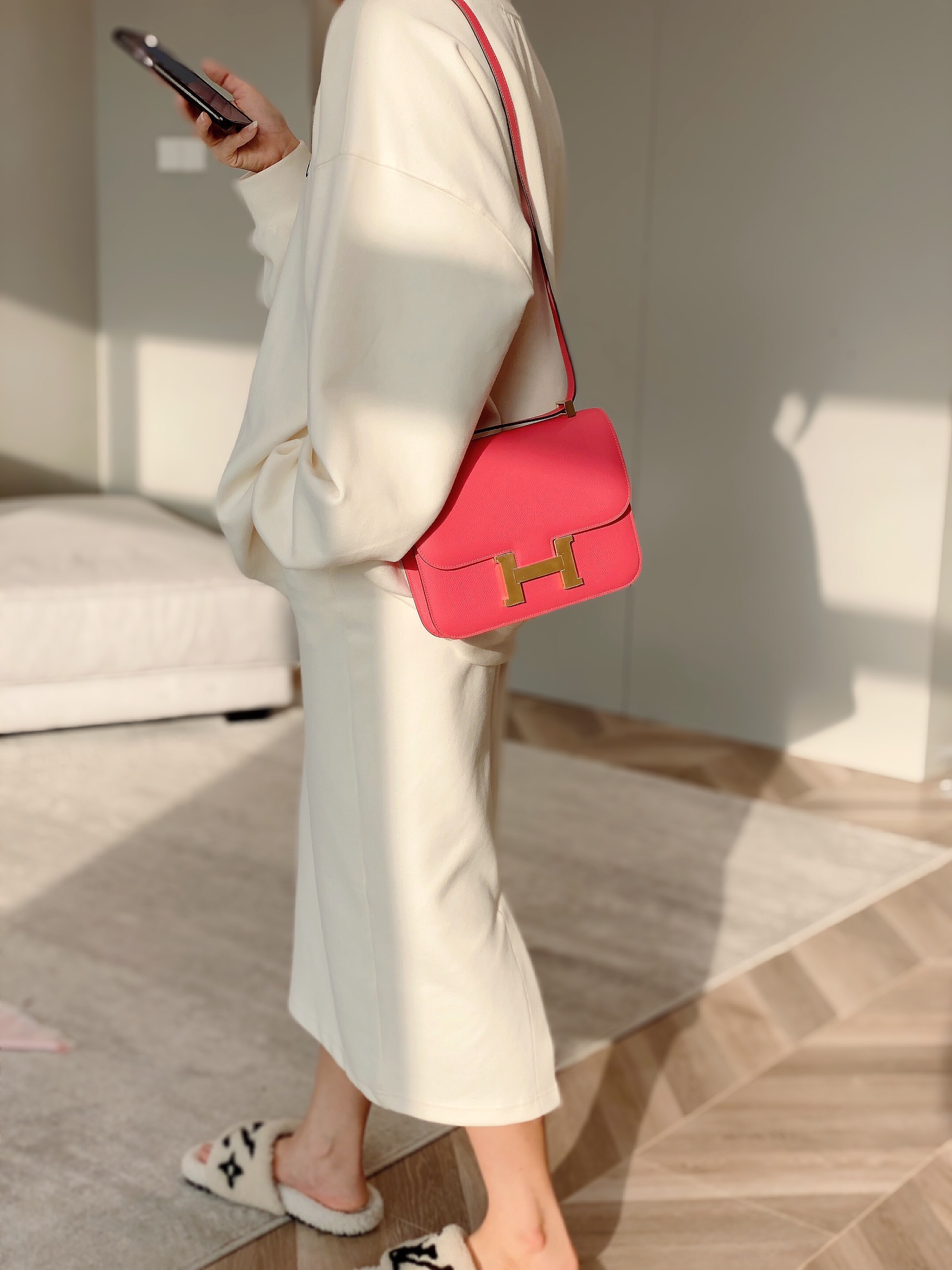 诺悠翩雅 Loro Piana 高定经典皮革女包手袋 #E55B234E 4