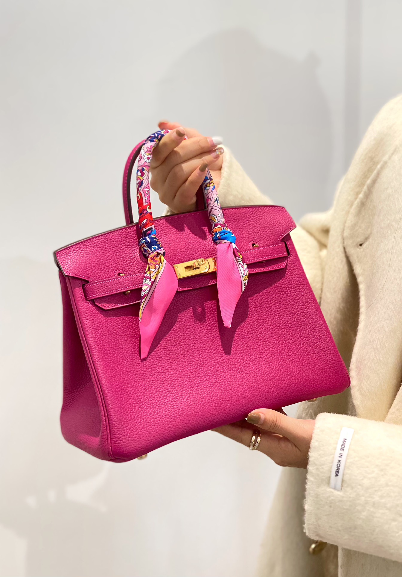 𝗛𝗲𝗿𝗺𝗲𝘀🐎 𝑩𝒌/𝑩𝒊𝒓𝒌𝒊𝒏 Birkin 𝑻𝒐𝒈𝒐 piel de becerro granulada tamaño 𝟮𝟱𝑪𝒎 hebilla dorada rosa púrpura …