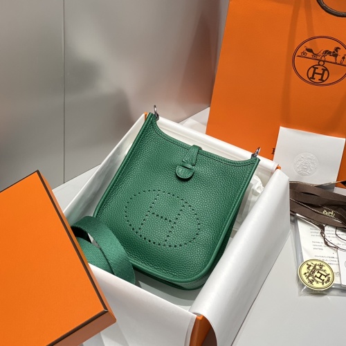 HERMÈS Mini Evelyne Emerald Green Togo Leather Crossbody Bag 1 HERMÈS Mini Evelyne Emerald Green Togo Leather Crossbody Bag