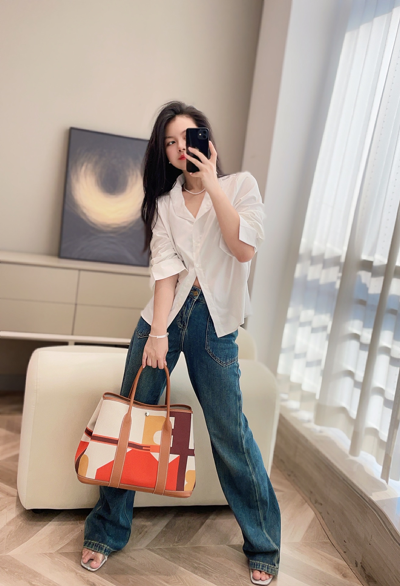 Hermès Classic styleInteresting color combination, the simple and elegant garden instantly transforms into another style