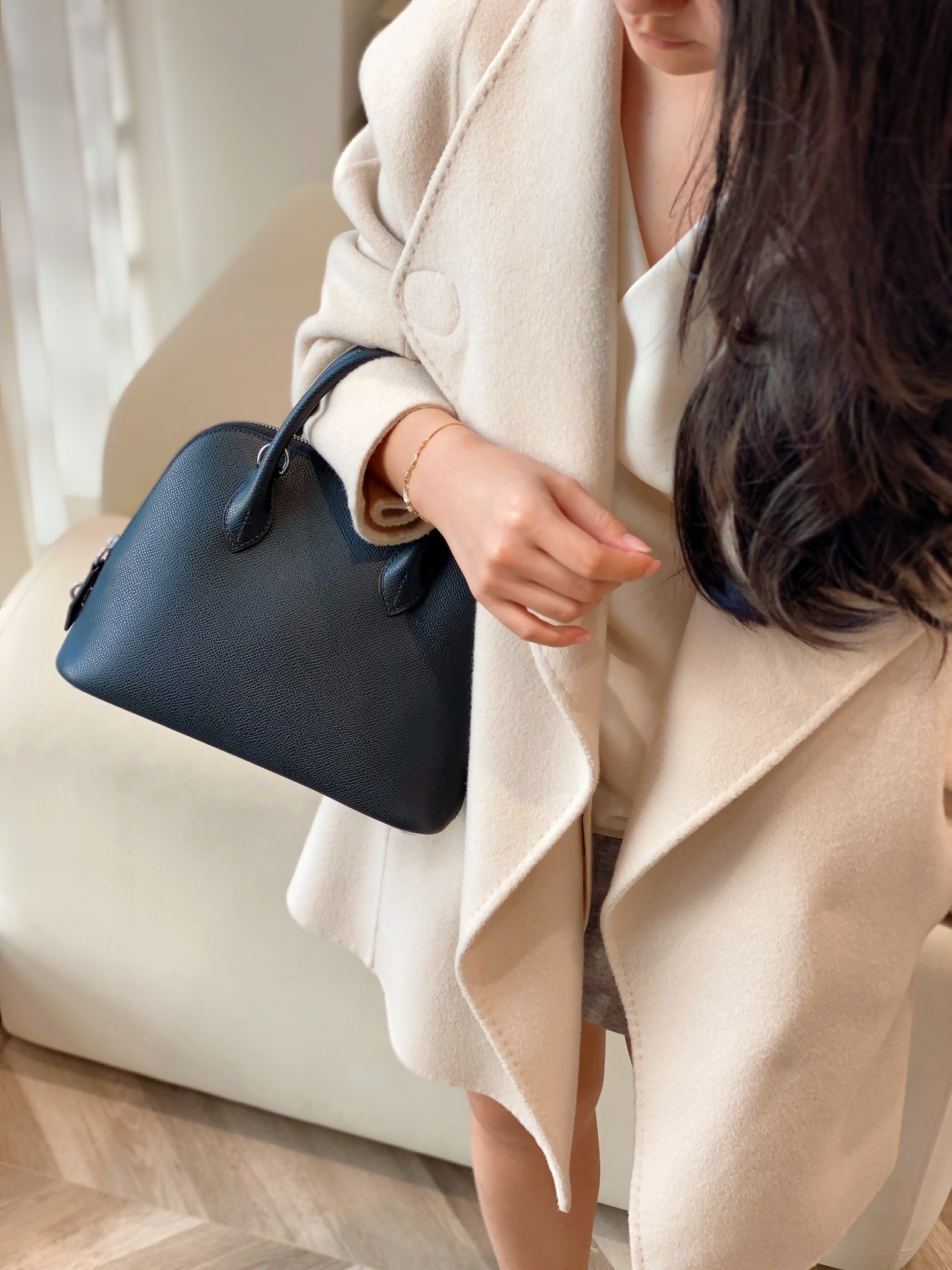 Elegant Dome Satchel Bag with Adjustable Strap - Black and Silver 4 i1731319509 5254 3