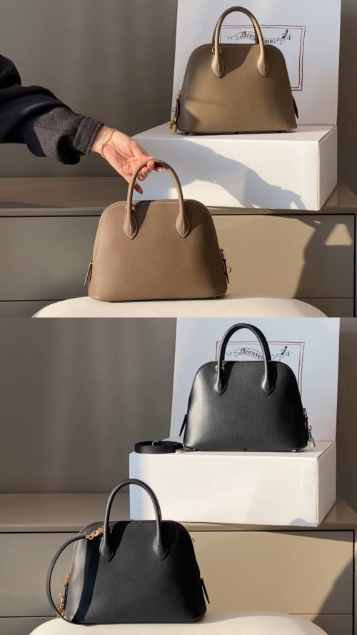 Elegant Dome Handbag with Palm Grain Leather, A Sophisticated Choice 4 Elegant Dome Handbag with Palm Grain Leather, A Sophisticated Choice