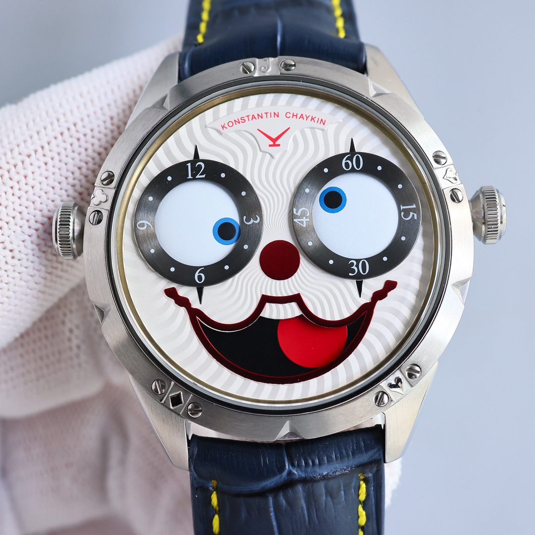 男款石英俄罗斯小丑KonstantinChaykin男生个性流行新款手表已经很火了完全颠覆了传统制表的表